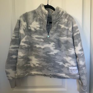 Calvin Klein performance fuzzy quarter 1/4 zip pullover